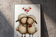 Whimsical Valentine Sheep Clipart, a Graphic by one-touch (Thumbnail 6 of 16)