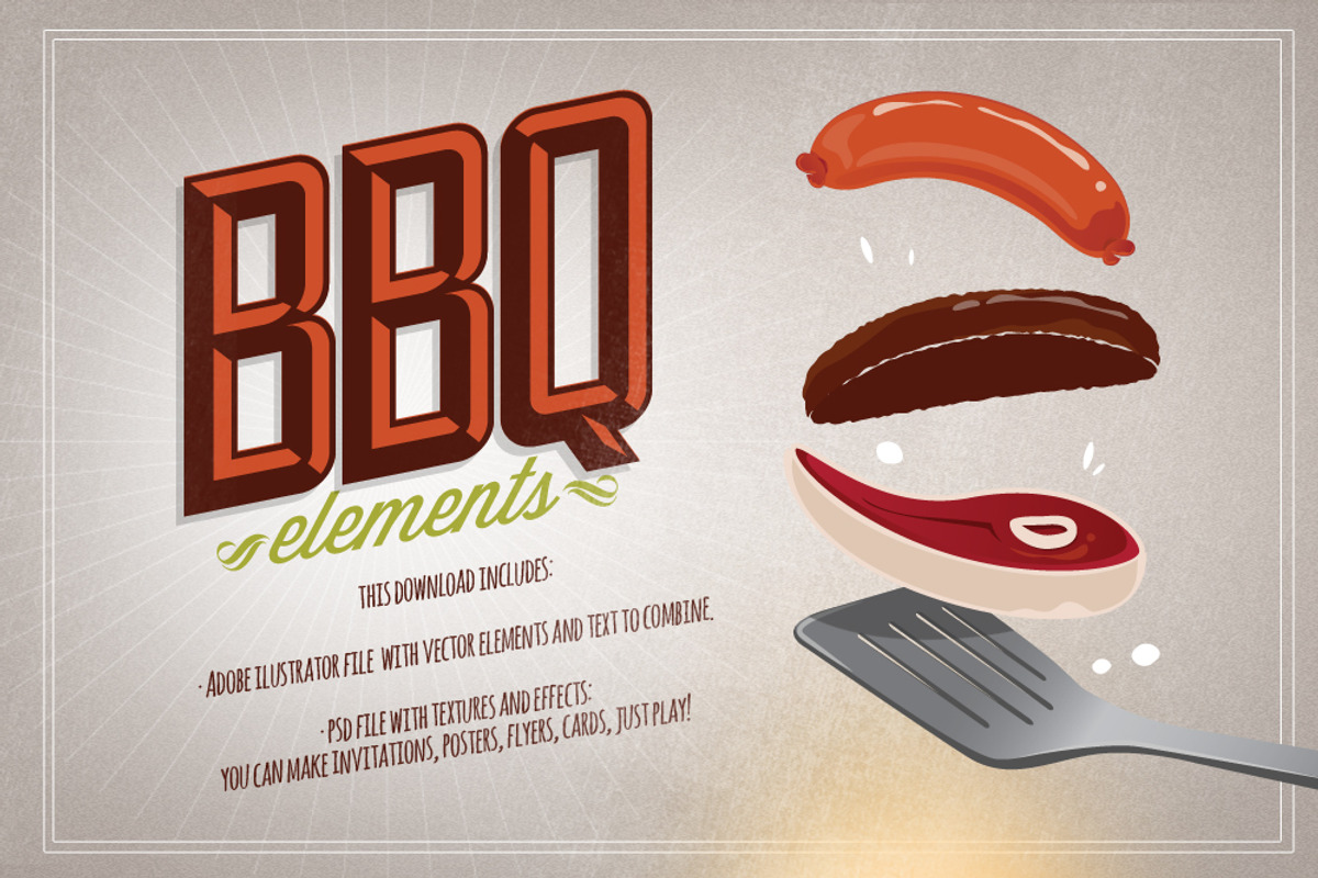 BBQ vector elements preview 2