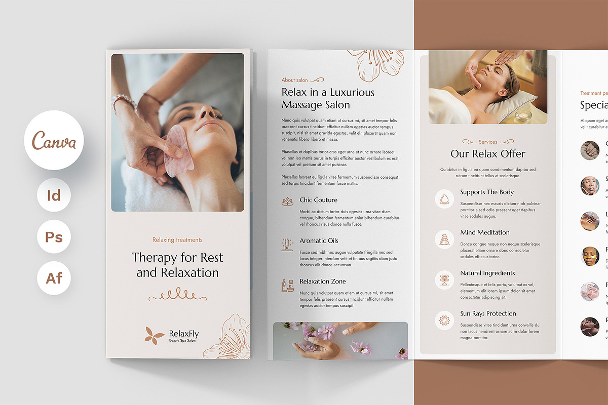 Spa Salon Brochure TriFold Template, a Brochure Template by artbart (Photo 1 of 9)