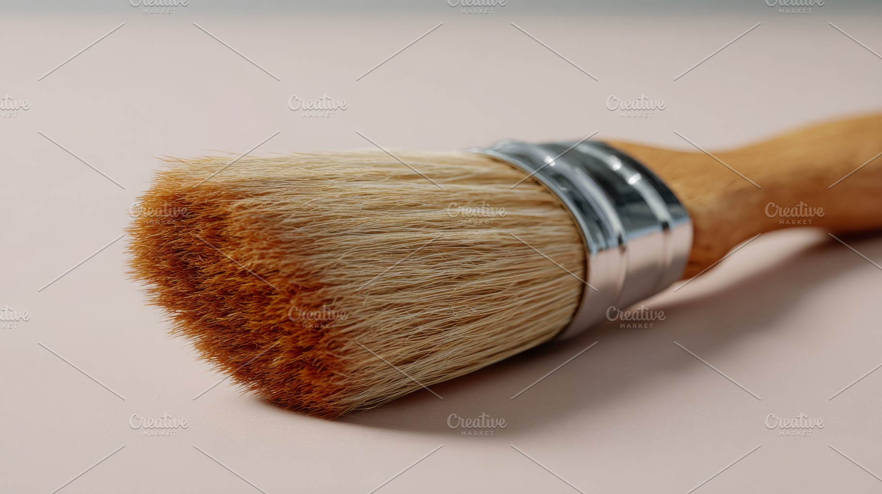 Close-up of a professional paintbrush with a wooden handle and soft bristles, p, a Business Photo by ImageMir