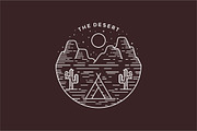 Desert Line Art Logo Badge, an Object Graphic by prasetyadavid (Thumbnail 1 of 4)