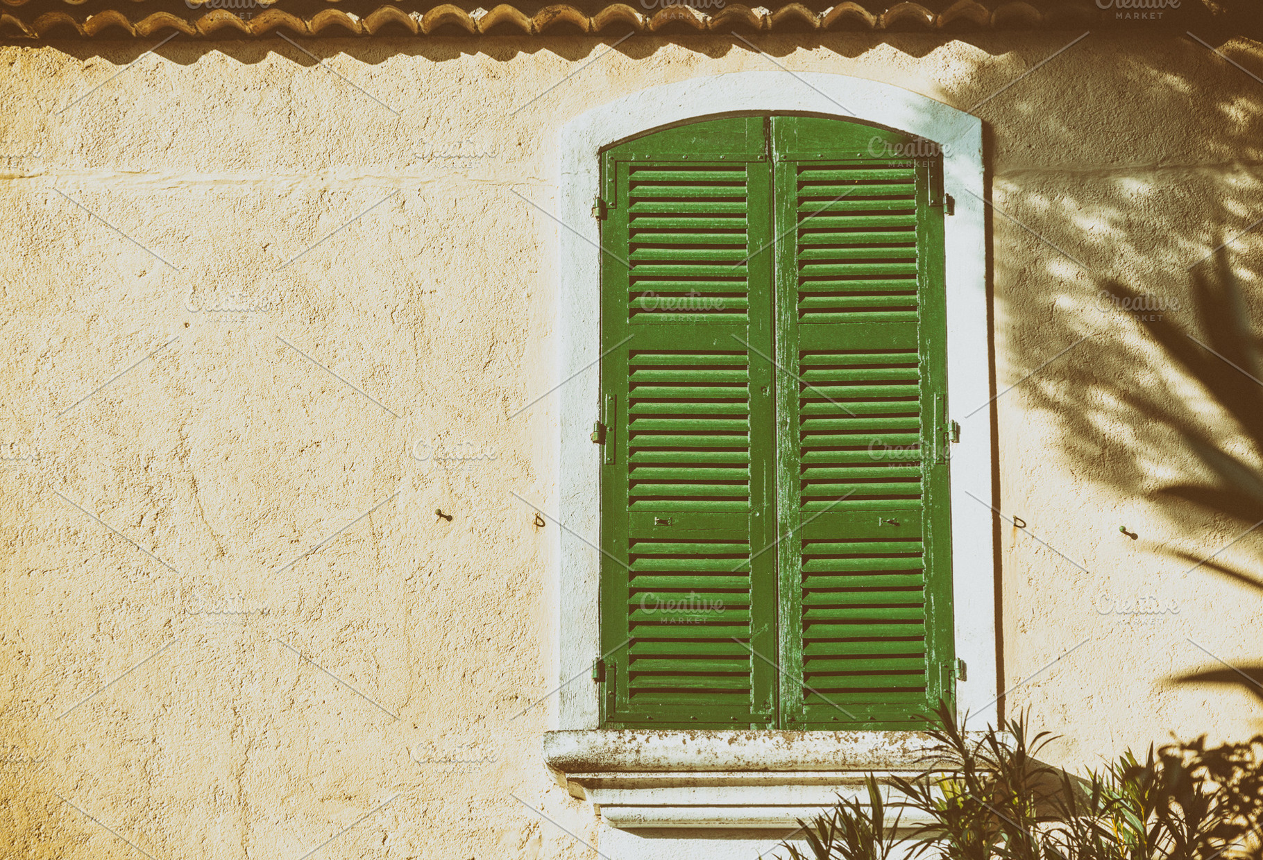 Green window featuring green, shutters, and window, an Architecture Photo by Olezzo