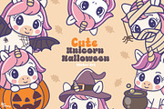 Cute Unicorn Halloween Sticker Set, a Graphic by Dori Debreceni draws (Thumbnail 1 of 4)