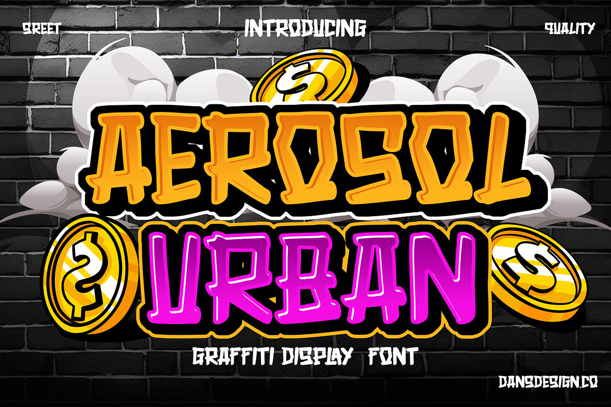 Aerosol Urban Modern Marker Graffiti, a Handwritten Font by dansdesign (Photo 1 of 6)