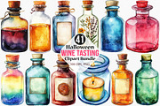 Halloween Wine Tasting Clipart, an Illustration by Canvas Craft (Thumbnail 1 of 9)