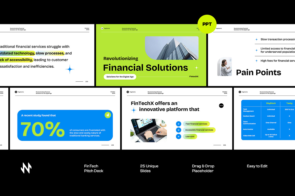 Fintech Pitch Deck PowerPoint, a Presentation Template by Neermana (Photo 1 of 4)
