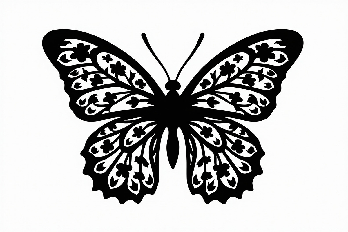 Flying Butterfly Vector Silhouette, an Illustration by Amazin_art (Photo 16 of 21)