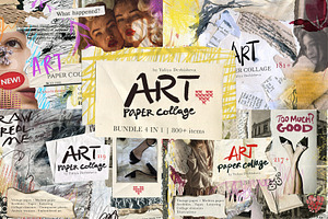 Art Paper Collage Vintage Bundle
