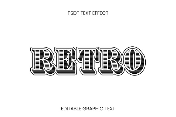 Retro Vintage Striped Text Effect preview 3