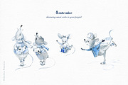 Snow Mice. Clipart set., a Decorative Illustration by Dinkoobraz (Thumbnail 9 of 12)