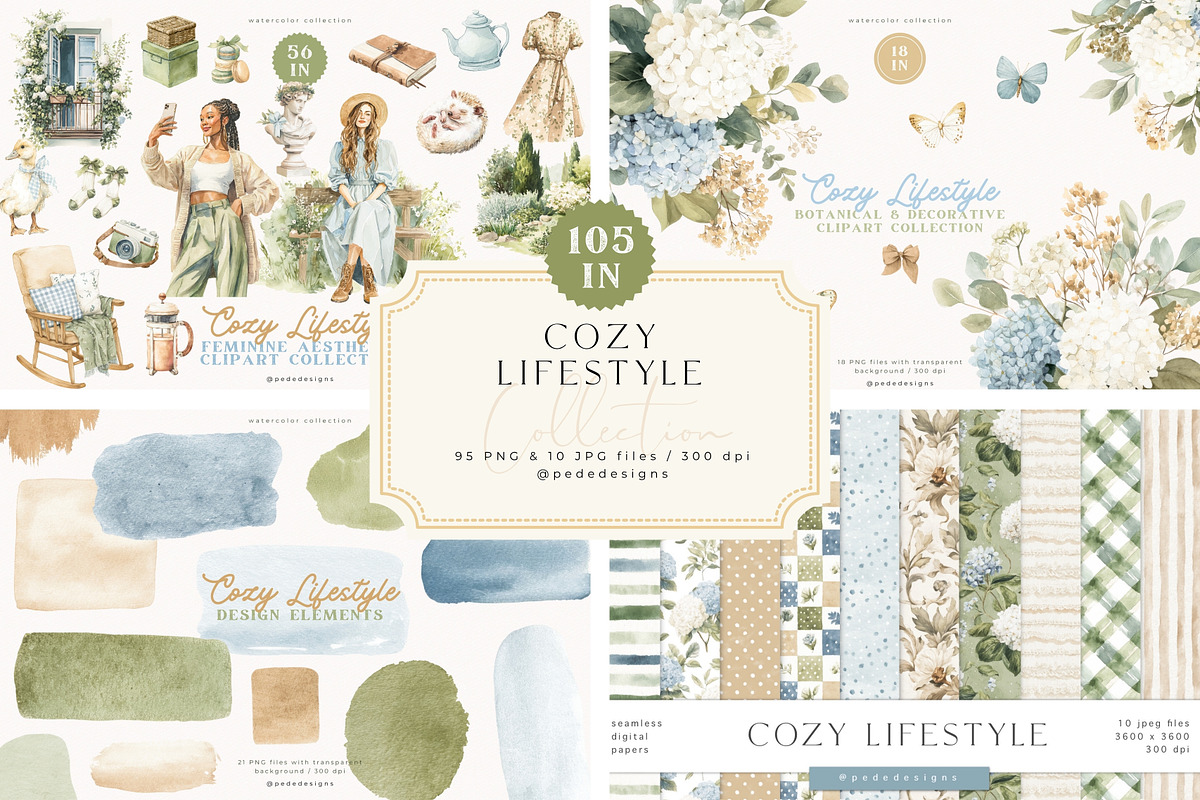 Cozy Lifestyle Collection, a Decorative Illustration by PeDe Designs (Photo 1 of 19)