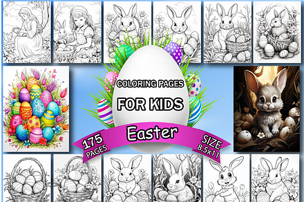 Easter Coloring Page | Creative Market