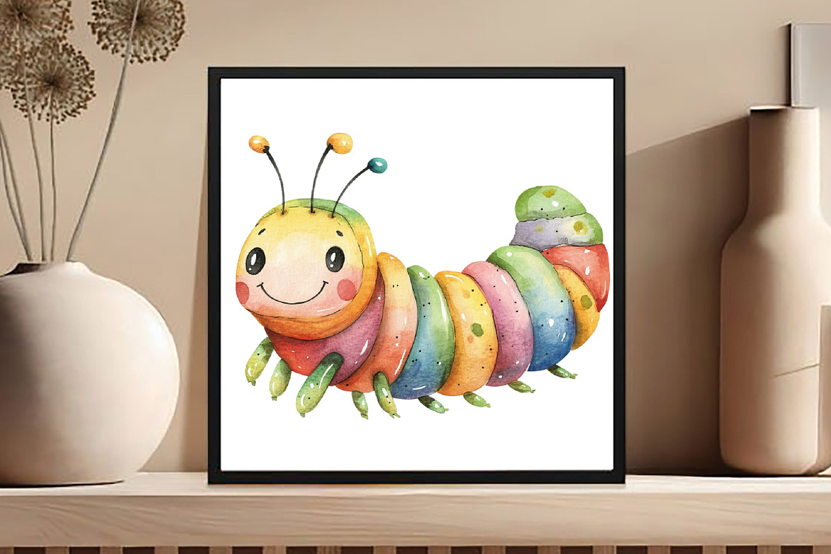 Watercolor Bugs Sublimation Clipart, an Illustration by DreamCafeArt (Photo 6 of 7)