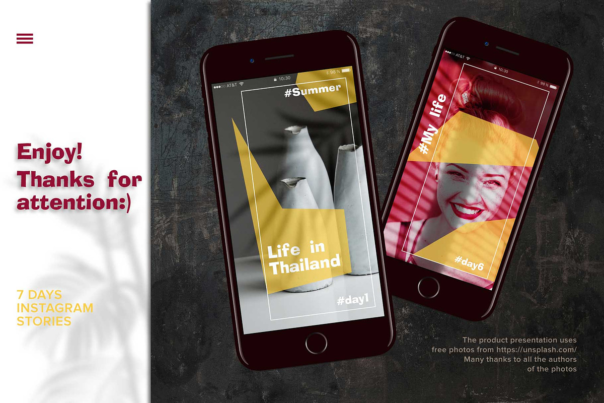 7 days Instagram stories Template sc, a Social Media Template by Zimages (Photo 8 of 8)