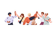 Happy people give high five set, a Person Illustration by PaperTrident (Thumbnail 9 of 9)