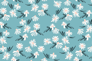 9 Floral Abstract Seamless Patterns.