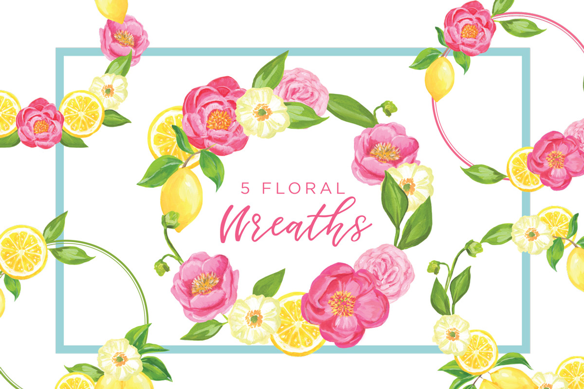Summer Citrus Flower Graphic Kit, an Illustration by Relish Designs (Photo 3 of 6)