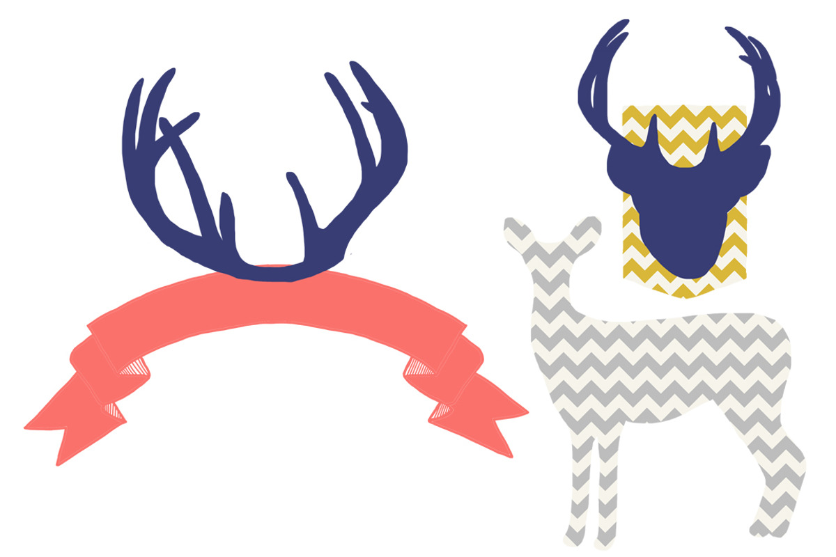 Chevron Deer Clip Art preview 2