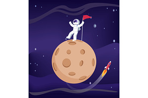 Mercury And Astronaut Poster Vector