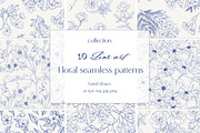 Line Art Vintage Seamless Patterns, a Pattern Graphic by ON_lineart_store (Thumbnail 1 of 10)