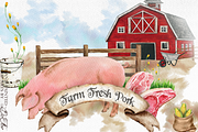 Farm Fresh Pork Illustration, a Decorative Illustration by DioFlow (Thumbnail 1 of 5)