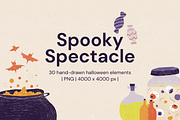 Spooky Spectacle: Halloween Elements, a Seasonal Illustration by Littlefield Design (Thumbnail 1 of 8)