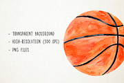 Watercolor Basketball Clipart, Sport, a Sport Illustration by Paulaparaula (Thumbnail 3 of 3)
