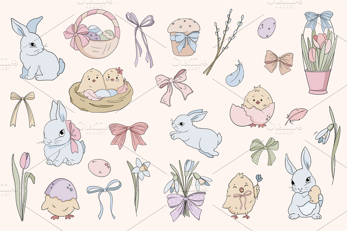 Easter & Spring Set, a Decorative Illustration by Iryna Danyliuk (Photo 2 of 4)