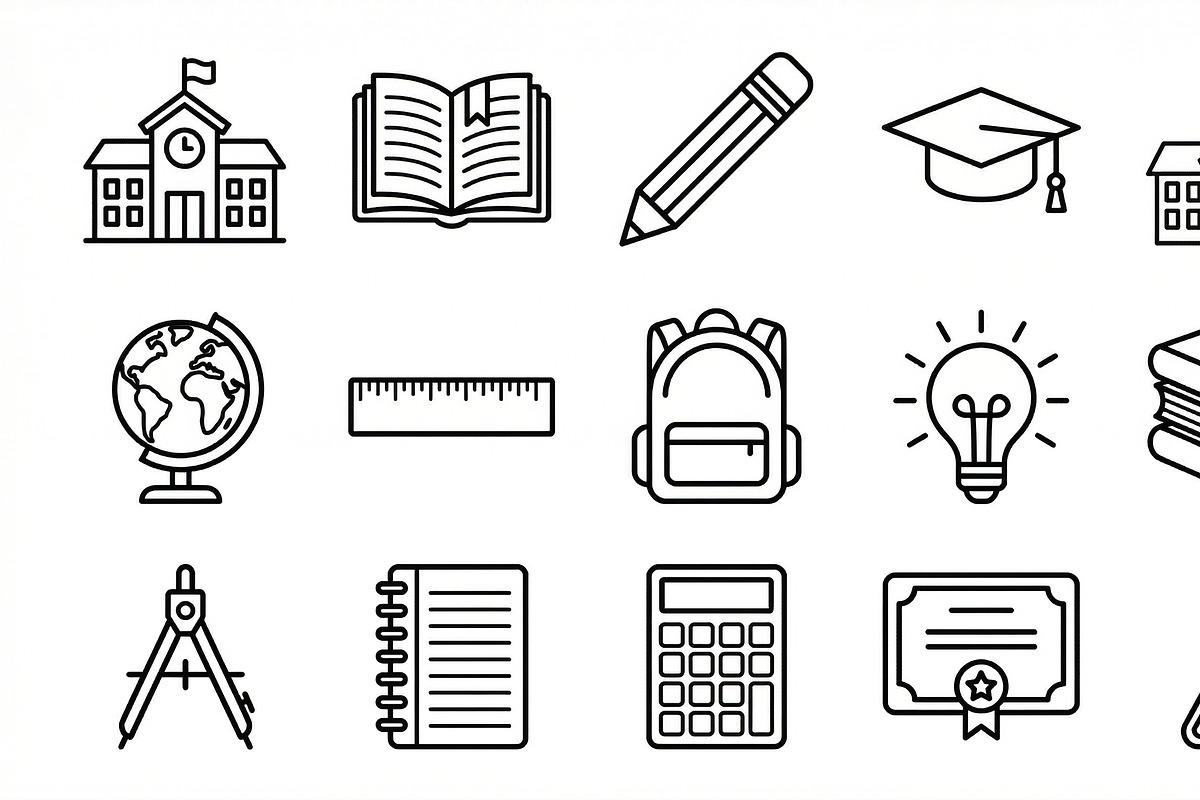 Bundle vector Education Icon Set, an Outline Icon by adenpinkstore (Photo 3 of 12)