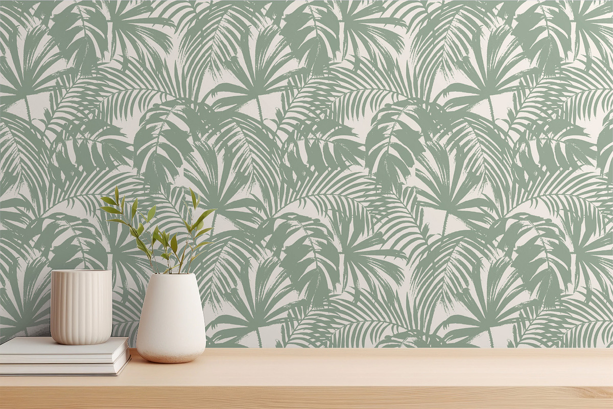 Bright Palm Leaves, a Wallpaper Graphic by MalyskaStudio (Photo 4 of 5)