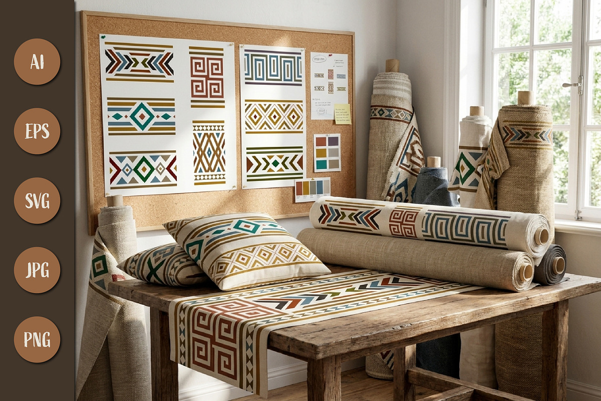 Pattern Ethnic Geometric Border, a Pattern Graphic by Saba Vector (Photo 2 of 3)