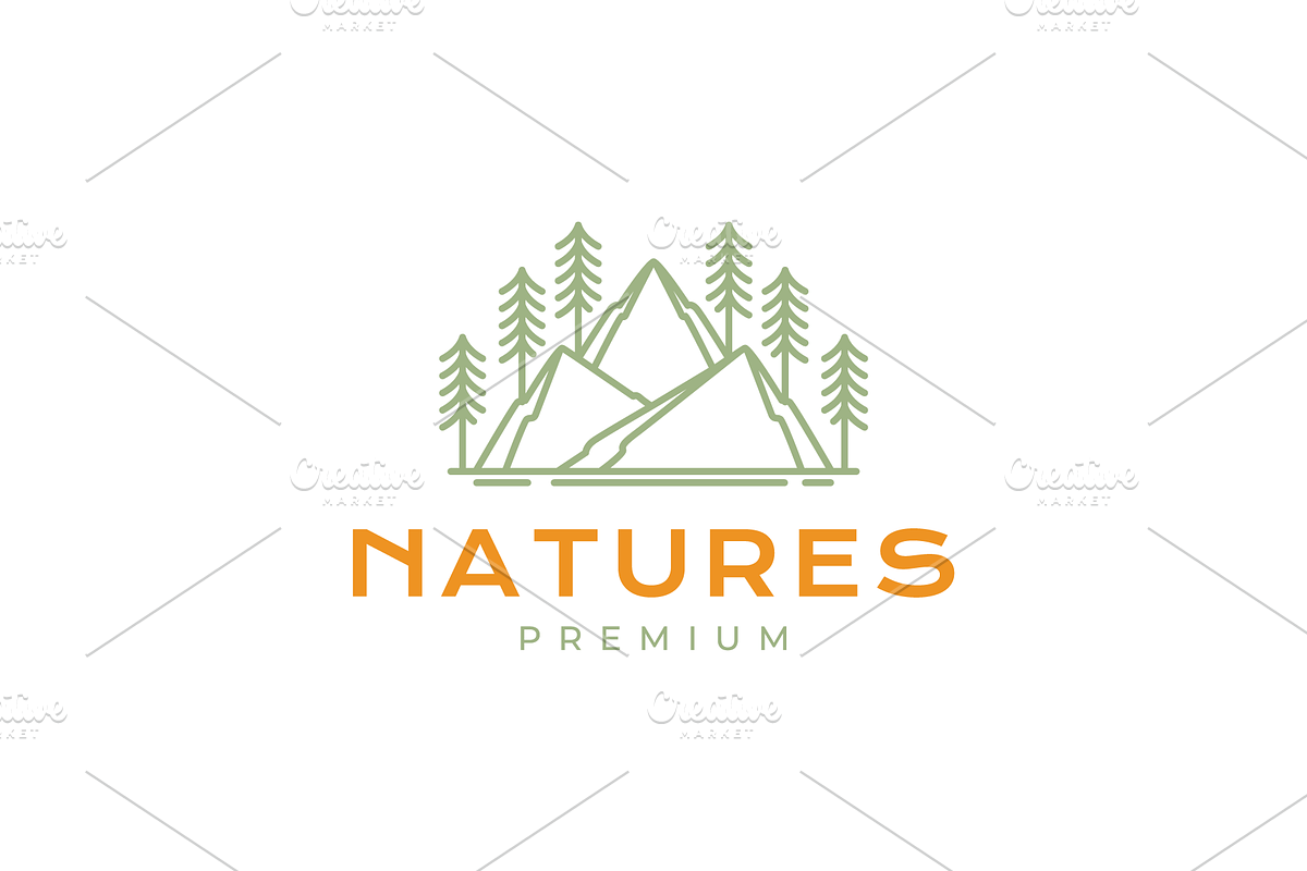 mountain outdoor view line logo, a Branding & Logo Template by devastd