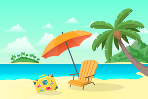 Tropical landscape illustration