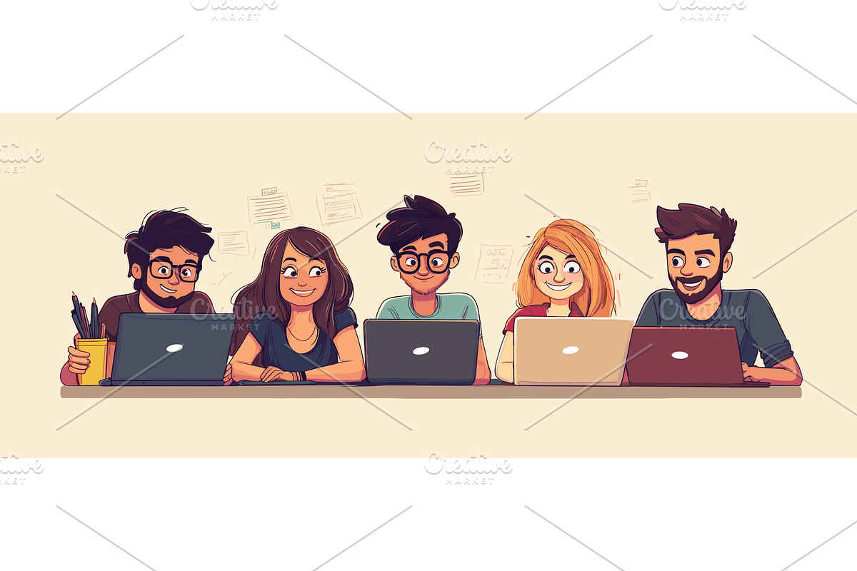 Team working together. People, a Person Illustration by Stock-Smart-Start