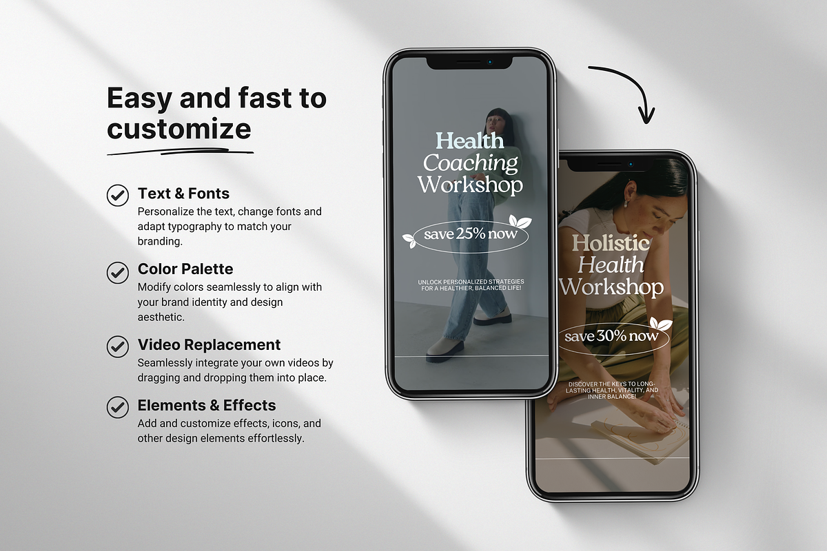 100 Health Coach Instagram Reels, a Social Media Template by DigiPax (Photo 6 of 10)