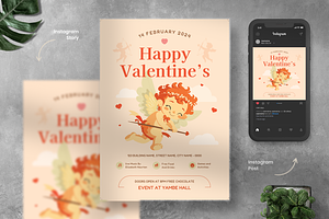 Happy Cupid Valentine Flyer, a Flyer Template by Annora Studio
