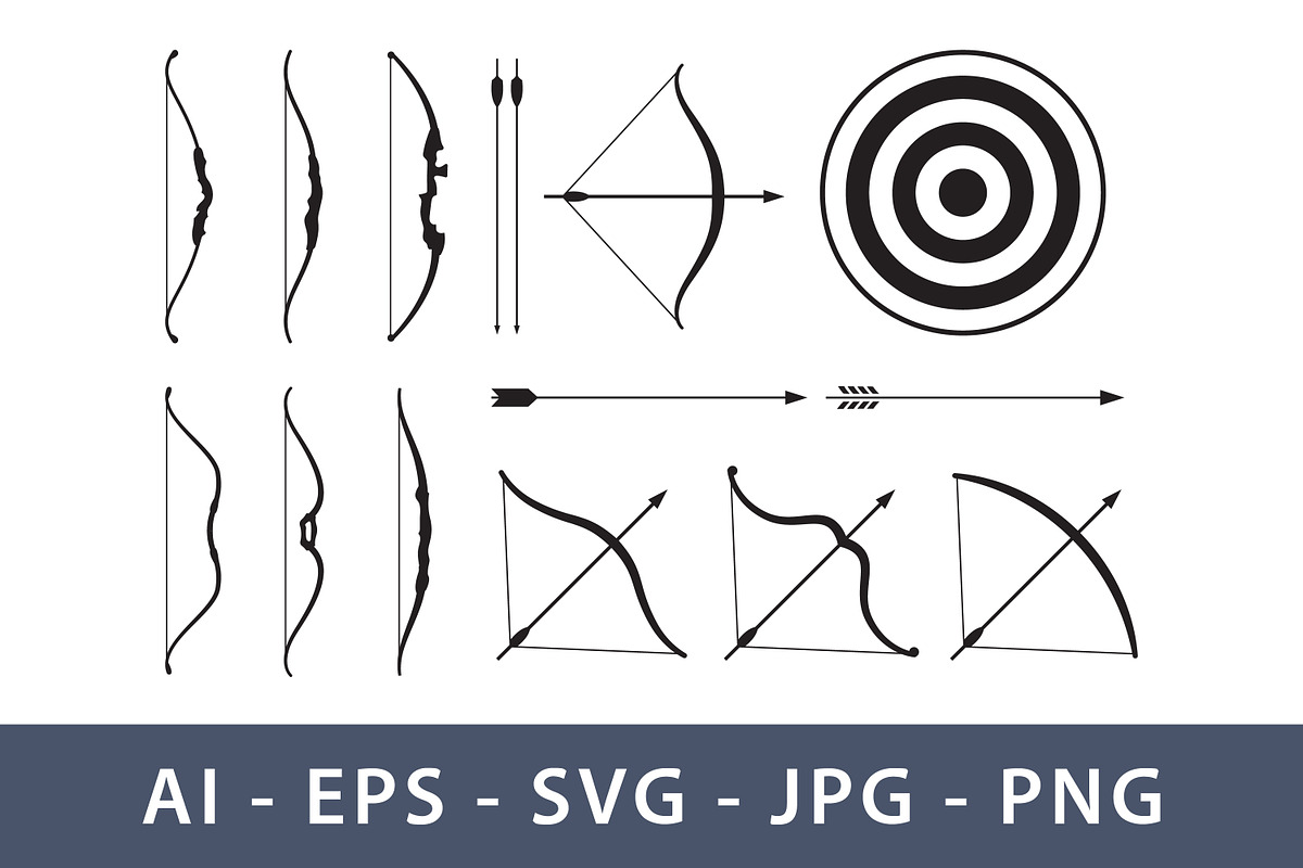 Collection of Archery Illustrations, a Sport Illustration by Saba Vector