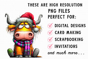 Grumpy Christmas Highland Cow Clipar, an Illustration by Libby Wishes (Thumbnail 5 of 7)