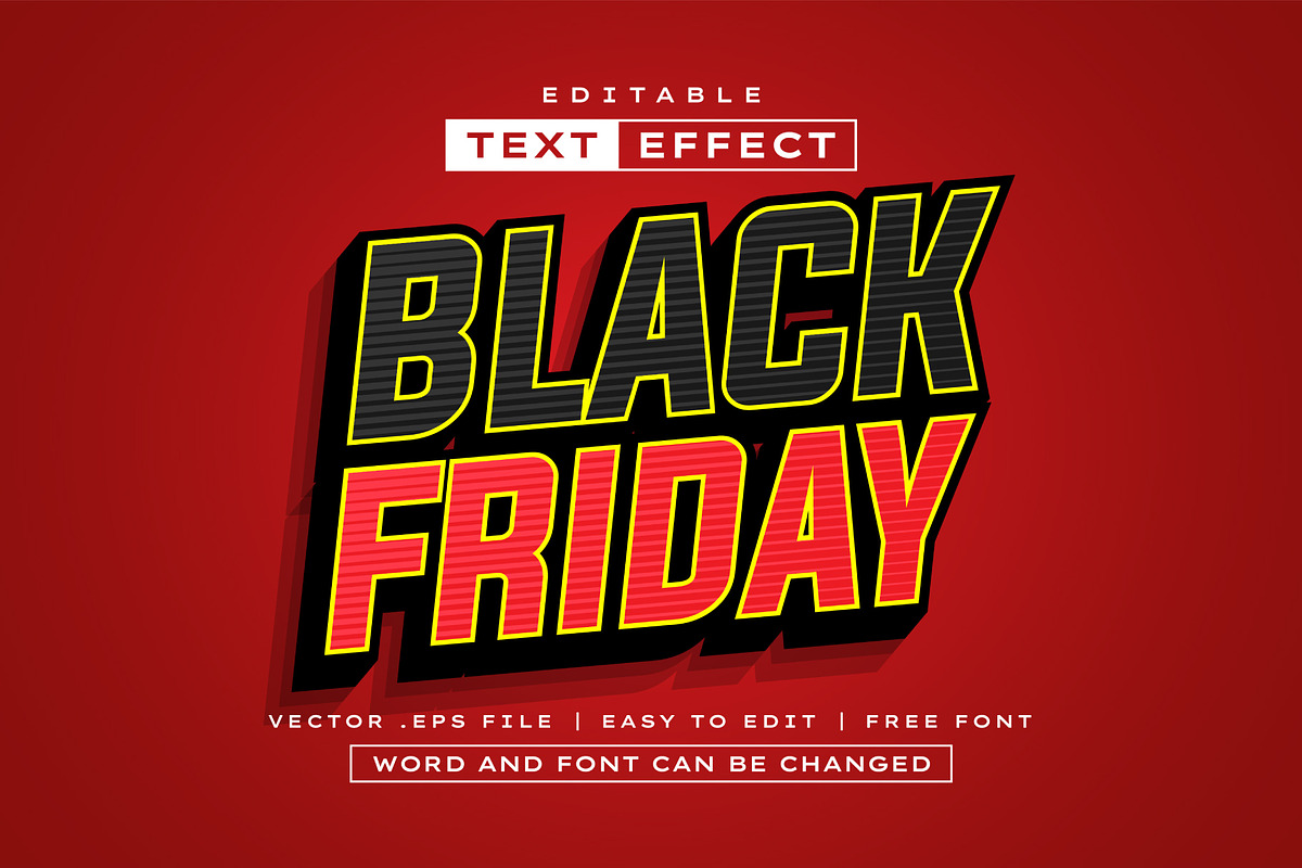 Black Friday 3D Text Effect | Vector, a Layer Style Add-On by padilah_a