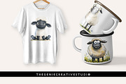 Cute Sheep PNG Clipart Set, an Animal Illustration by Geniecreativestudio (Thumbnail 7 of 9)