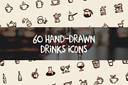 60 hand-drawn drinks icons, an Icon by Hand-Drawn Goods (Thumbnail 1 of 2)