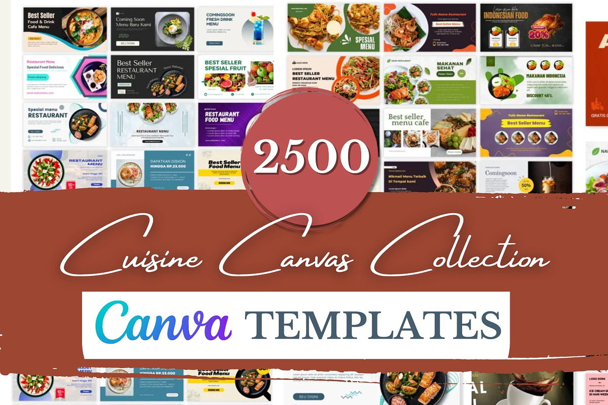 2500 Cuisine Canva Collection, a Social Media Template by ResumeFabs (Photo 1 of 5)