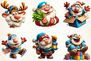 Christmas Funny Santa Clipart, an Illustration by DreamCafeArt (Thumbnail 7 of 8)