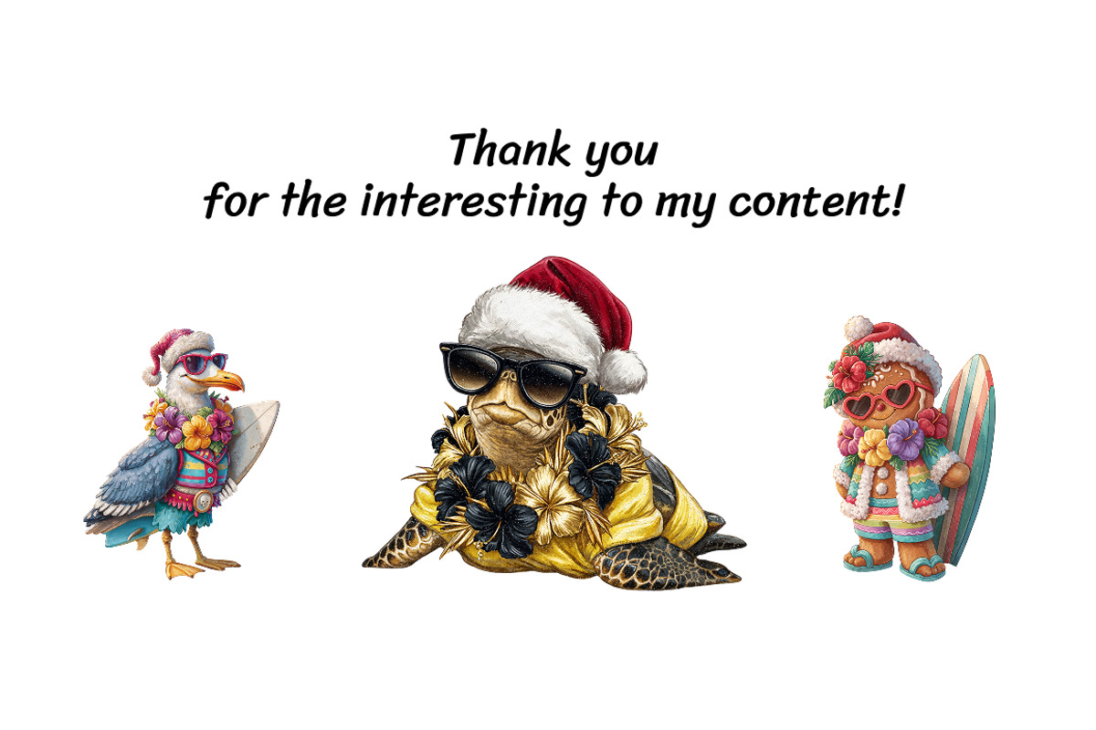Tropical Christmas Clipart - 17 PNG, a Seasonal Illustration by InkyQueenArt (Photo 8 of 8)