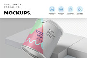Tube Snack Packaging Box Mockups, a Packaging Mockup by megostudi0 (Thumbnail 6 of 6)