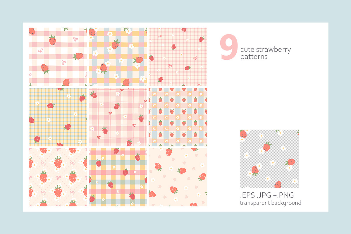 Little Strawberry Picnic Patterns, a Graphic by Svitlana Kharchuk (Photo 3 of 13)