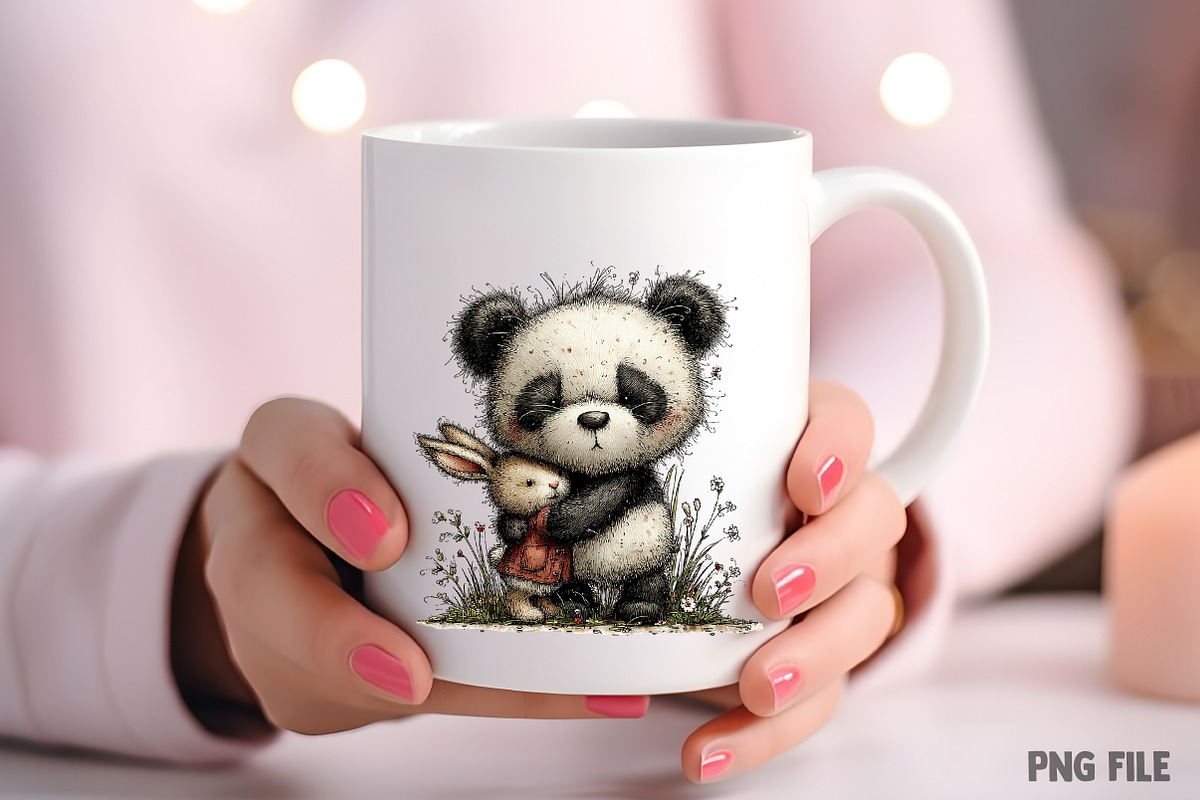 Watercolor Spring Panda Clipart, an Illustration by Craft Nest (Photo 8 of 11)