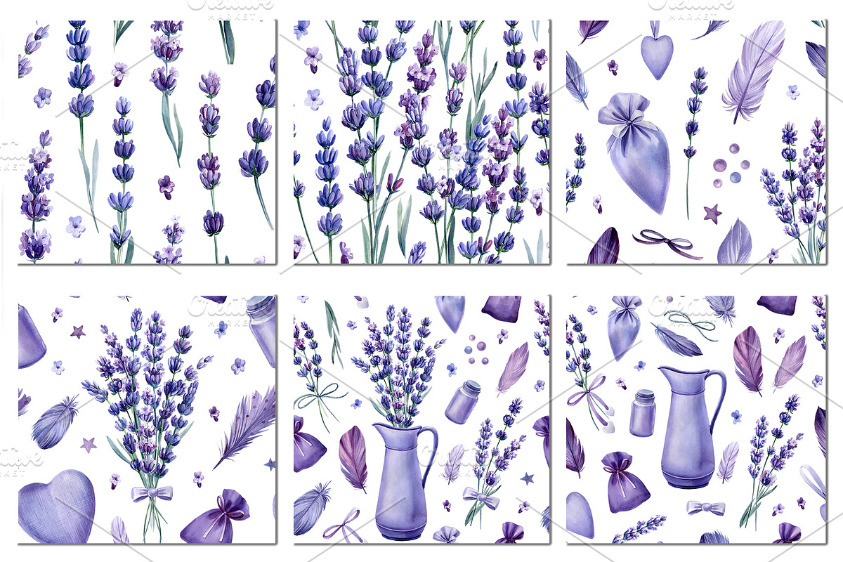 Lavender flowers watercolor, clipart, a Food Illustration by Hanna Hryharenka (Photo 11 of 17)