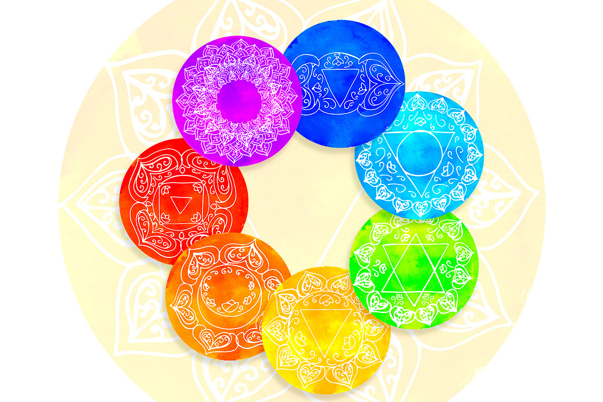 Watercolor chakras clipart, an Object Graphic by SweetRenieDesigns (Photo 2 of 3)