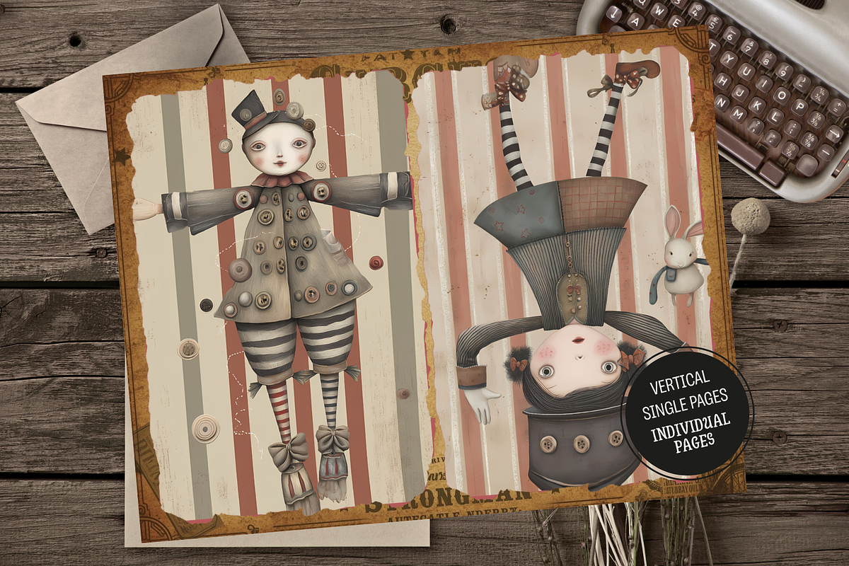 Vintage Gothic Circus Junk Journals, an Illustration by Print Haven Mochi Vintage (Photo 4 of 12)